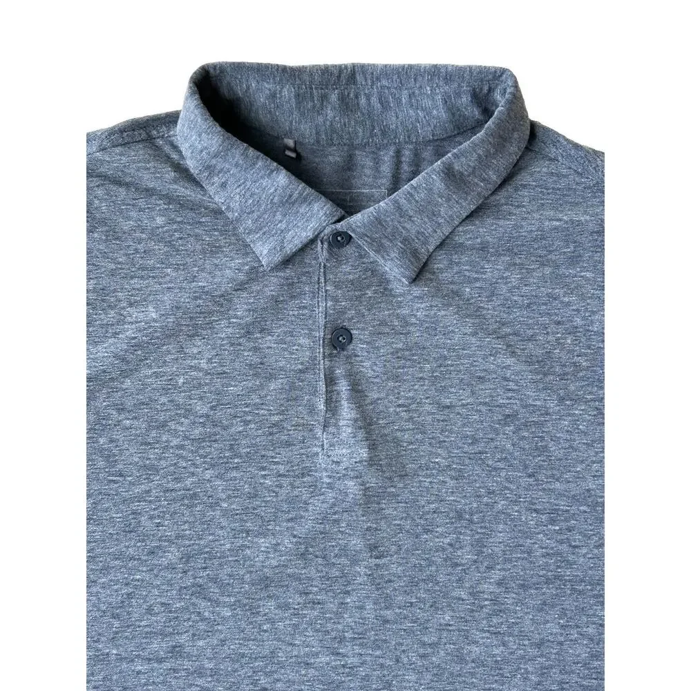 Adidas Heathered Sport Golf Polo Shirt Mens Large Short Sleeve Gray Toftrees CC